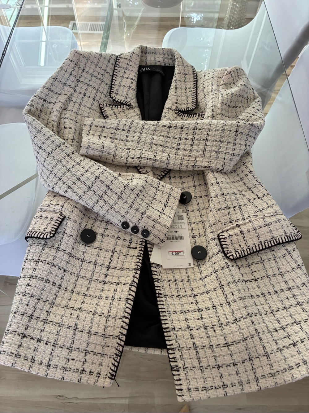 Zara Tweed Blazer size L - Picture 8 of 8